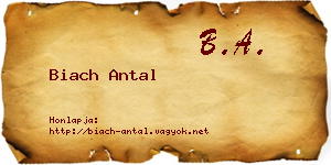 Biach Antal névjegykártya